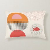 抽象芸術半円ドット魚枕2 16" x 12" アクセントクッション (正面)