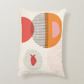 抽象芸術半円ドット魚枕2 16" x 12" アクセントクッション (裏面(縦))