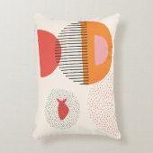 抽象芸術半円ドット魚枕2 16" x 12" アクセントクッション (正面(垂直))