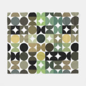 抽象芸術半円モダンOp Fusionアートパターン フリースブランケット (正面(横))