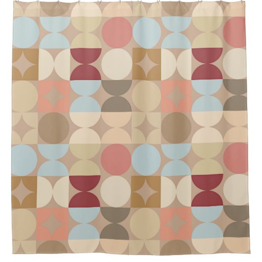抽象芸術半円モダンOp Fusion Art Pattern Sh シャワーカーテン (正面)