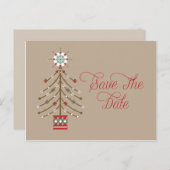 抽象芸術南西クリスマスツリーの日付を保存 案内ポストカード (正面/裏面)
