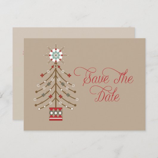 抽象芸術南西クリスマスツリーの日付を保存 案内ポストカード (正面/裏面)