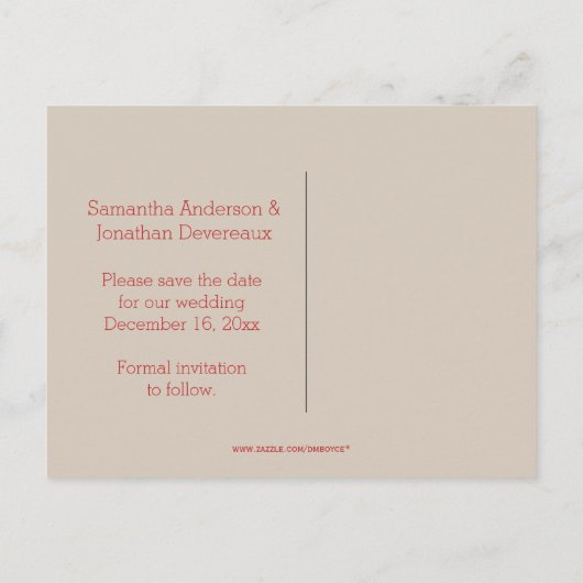 抽象芸術南西クリスマスツリーの日付を保存 案内ポストカード (裏面)