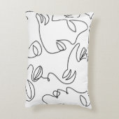 抽象芸術単線顔パターン アクセントクッション (裏面(縦))