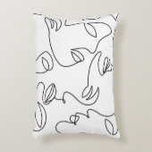 抽象芸術単線顔パターン アクセントクッション (正面(垂直))