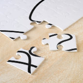 抽象芸術単線顔パターン ジグソーパズル (側面)