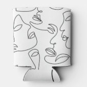 抽象芸術単線顔パターン 缶クーラー (裏面)