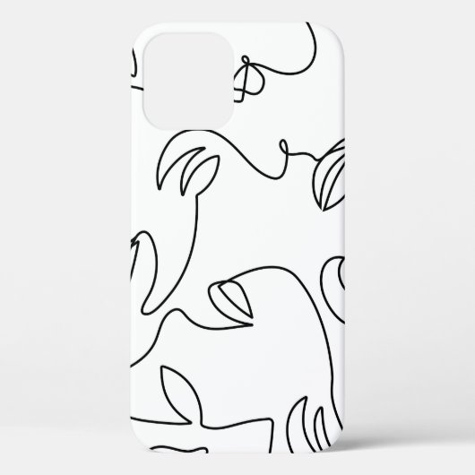 抽象芸術単線顔パターン Case-Mate iPhoneケース (裏面)