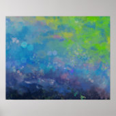 抽象芸術印象派の水彩百合池 ポスター (正面)
