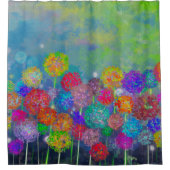 抽象芸術印象派の花畑 シャワーカーテン (正面)