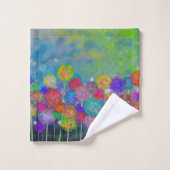 抽象芸術印象派の花畑 バスタオルセット (ウォッシュタオル)