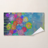 抽象芸術印象派の花畑 バスタオルセット (ハンドタオル)