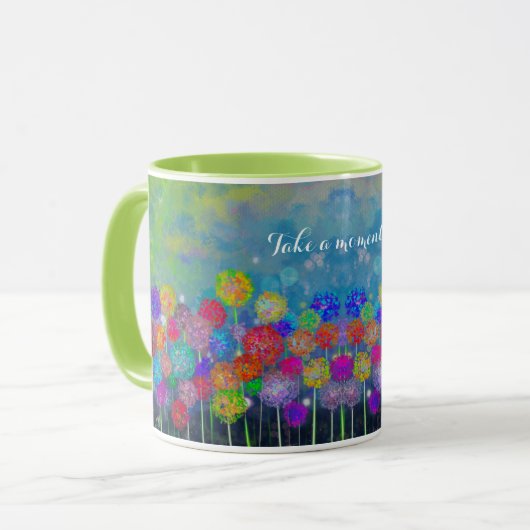 抽象芸術印象派の花畑 マグカップ (正面左)