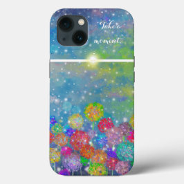抽象芸術印象派の花畑 iPhone 13ケース
