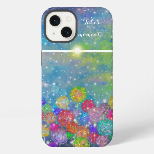 抽象芸術印象派の花畑 iPhoneケース (裏面)