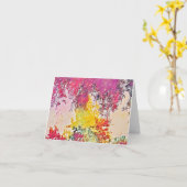 抽象芸術印象派ツリーアートノートカード カード (黄色い花)