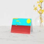 抽象芸術印象派海，赤，黄，オレンジ カード (黄色い花)