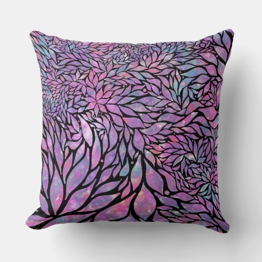 抽象芸術印象派葉 クッション (正面)