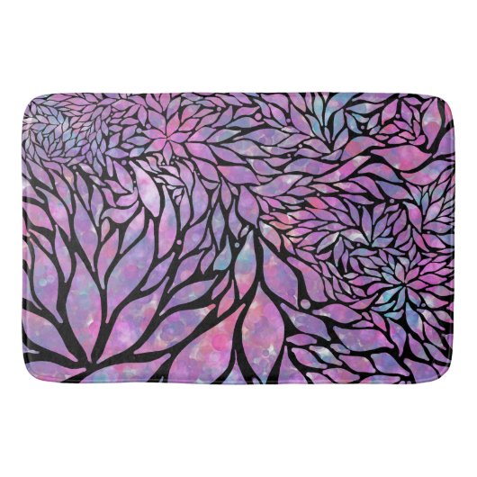 抽象芸術印象派葉 バスマット (正面)