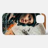 抽象芸術印象派、女性パイロット、紙飛行機 Case-Mate iPhoneケース (裏面 (横))