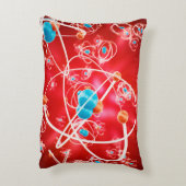 抽象芸術原子背景,モレクの化学モデル アクセントクッション (裏面(縦))