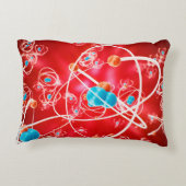 抽象芸術原子背景,モレクの化学モデル アクセントクッション (裏面)