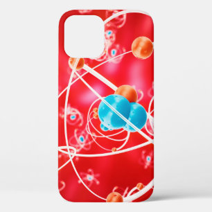 抽象芸術原子背景，モレクの化学モデル iPhone 12ケース