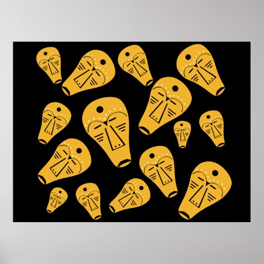 抽象芸術原生部族タトゥーマスク ポスター (正面)