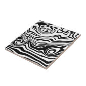 抽象芸術反り黒と白線-カスタマイズ可能 タイル (側面)