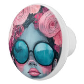 抽象芸術反乱軍の女スタイリッシュの子の装飾バラ セラミックノブ (右)