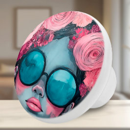 抽象芸術反乱軍の女スタイリッシュの子の装飾バラ セラミックノブ