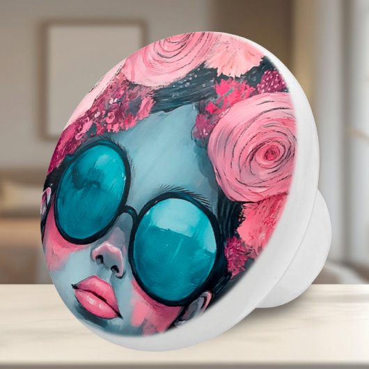 抽象芸術反乱軍の女スタイリッシュの子の装飾バラ セラミックノブ