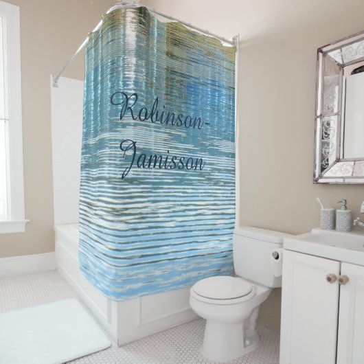 抽象芸術反射シャワーカーテンハイフン付き名前 シャワーカーテン (インサイチュ)