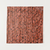 抽象芸術古いヴィンテージの割れバンピー粗いレンガの壁 タペストリー (正面(横))