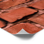 抽象芸術古いヴィンテージの割れバンピー粗いレンガの壁 ポスター (角)