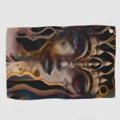 抽象芸術古代エジプト人女性 ゴルフタオル (横)