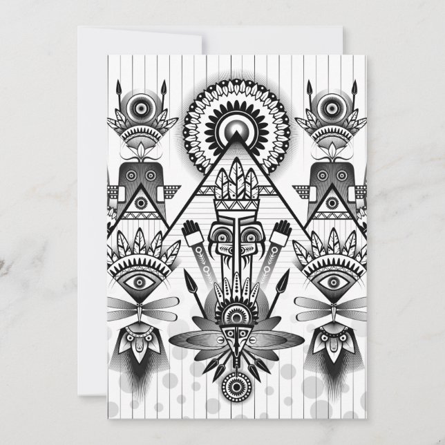 抽象芸術古代先住民インディアン部族 (正面)