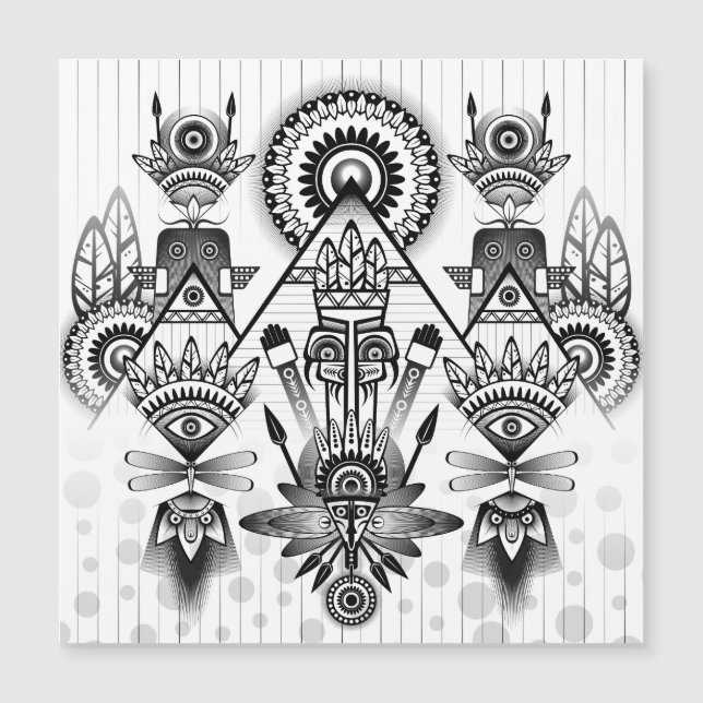 抽象芸術古代先住民インディアン部族 (正面)