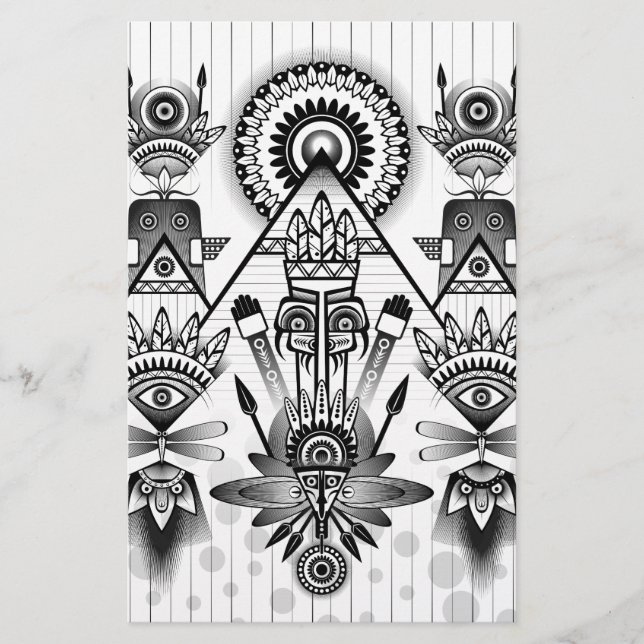 抽象芸術古代先住民インディアン部族 (正面)