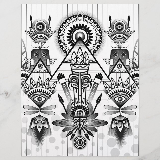 抽象芸術古代先住民インディアン部族 (正面)