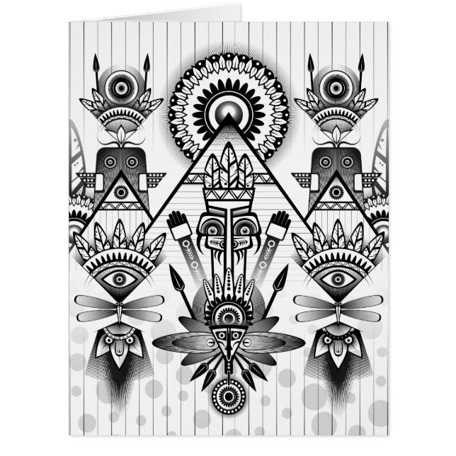 抽象芸術古代先住民インディアン部族 (正面)