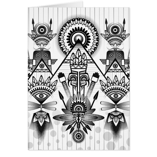 抽象芸術古代先住民インディアン部族 (正面)