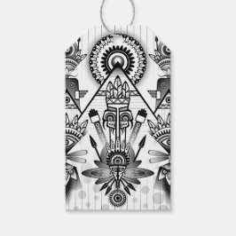 抽象芸術古代先住民インディアン部族 ギフトタグ