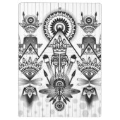 抽象芸術古代先住民インディアン部族 クリップボード (裏面)