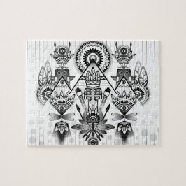 抽象芸術古代先住民インディアン部族 ジグソーパズル