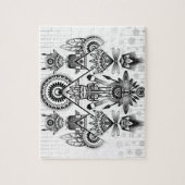 抽象芸術古代先住民インディアン部族 ジグソーパズル (縦)