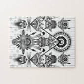 抽象芸術古代先住民インディアン部族 ジグソーパズル (横)