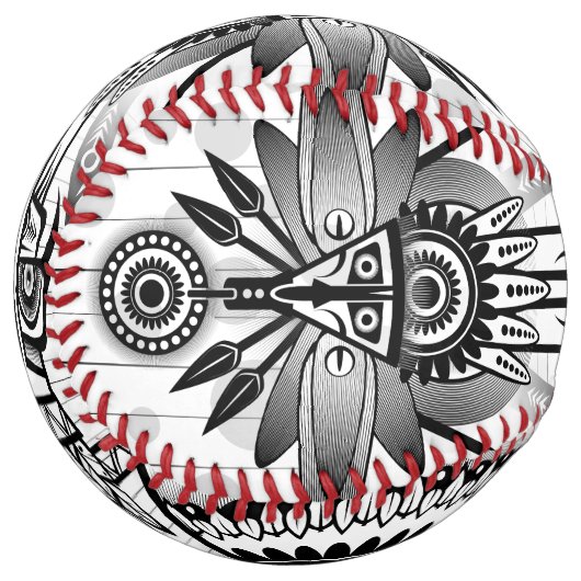 抽象芸術古代先住民インディアン部族 ソフトボール (正面左)