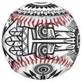 抽象芸術古代先住民インディアン部族 ソフトボール (裏面)